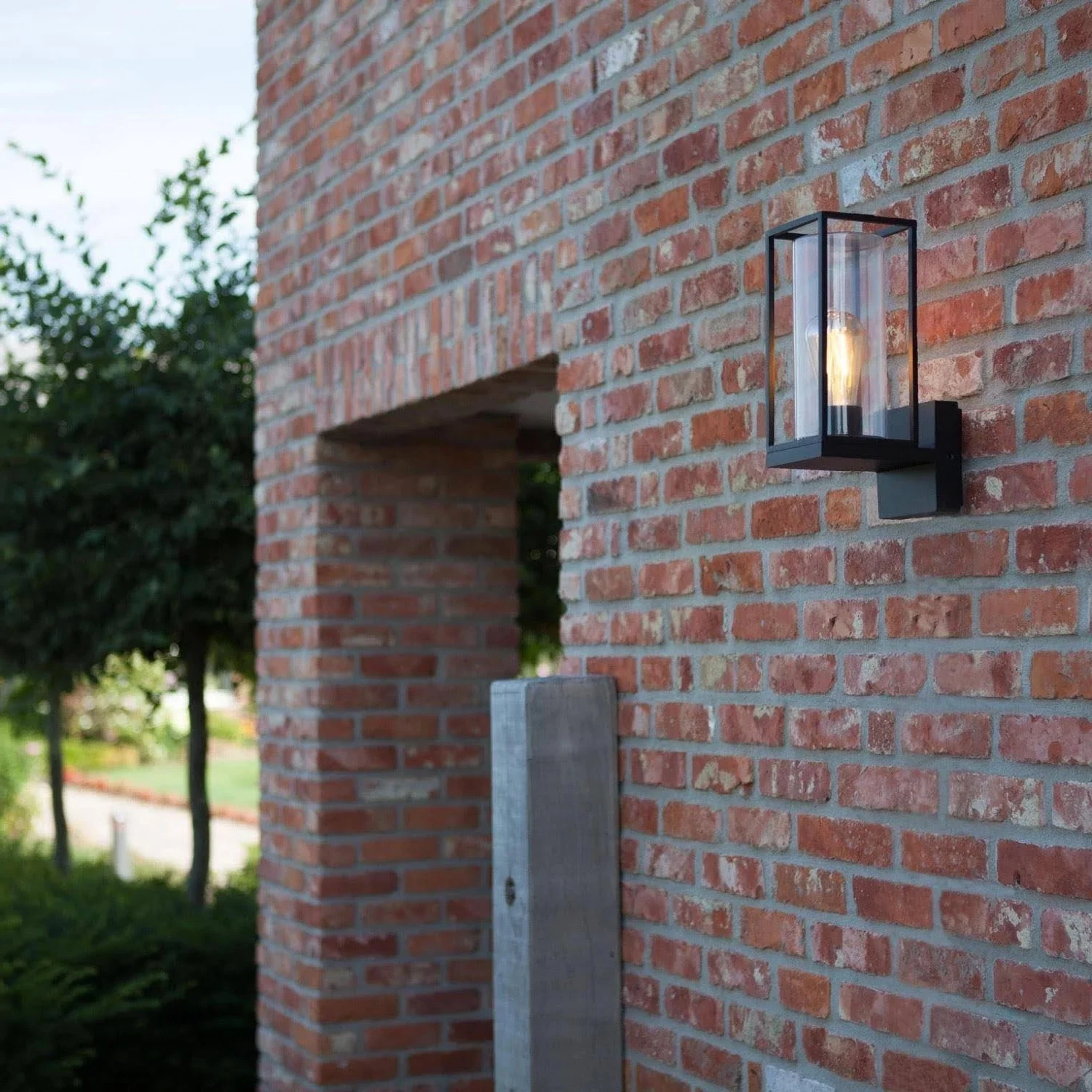 Britalia BR5288801012 Matt Black Outdoor Vintage Up Lantern Wall Light 31cm - Image 4