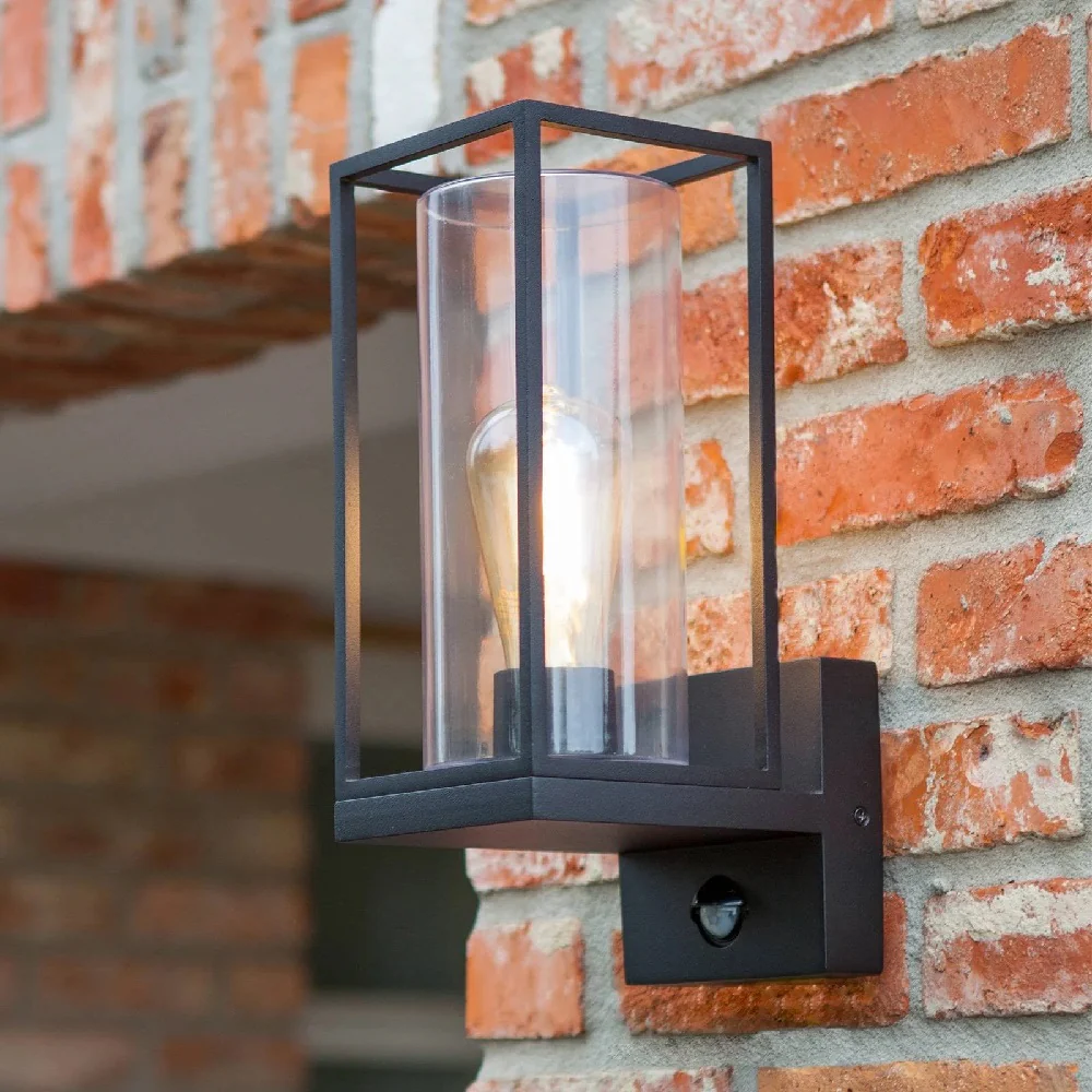 Britalia BR5288802012 Matt Black Outdoor Vintage Up Lantern Wall Light with PIR - Image 4