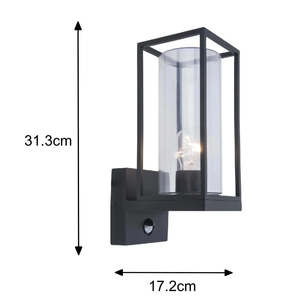 Britalia BR5288802012 Matt Black Outdoor Vintage Up Lantern Wall Light with PIR - Image 6