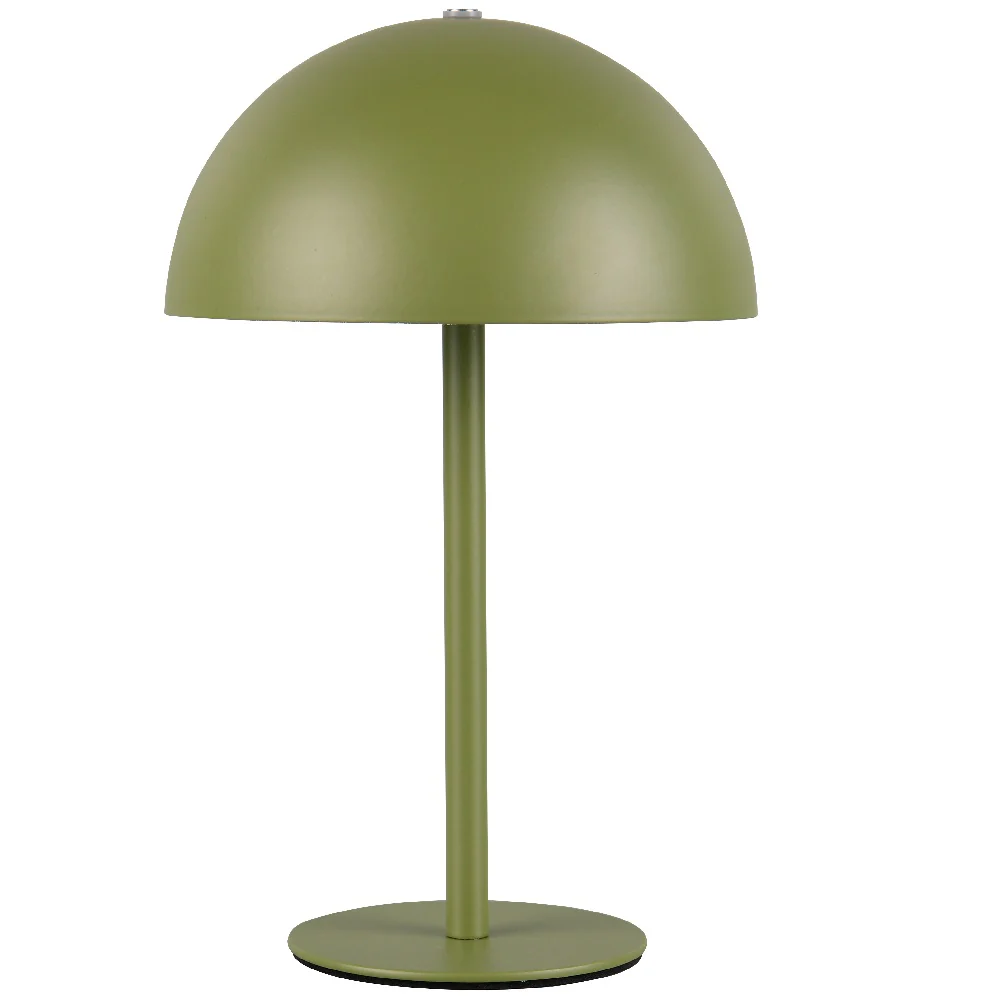 LED Olive Green Dome Shape USB Rechargeable Touch Table Lamp 21cm