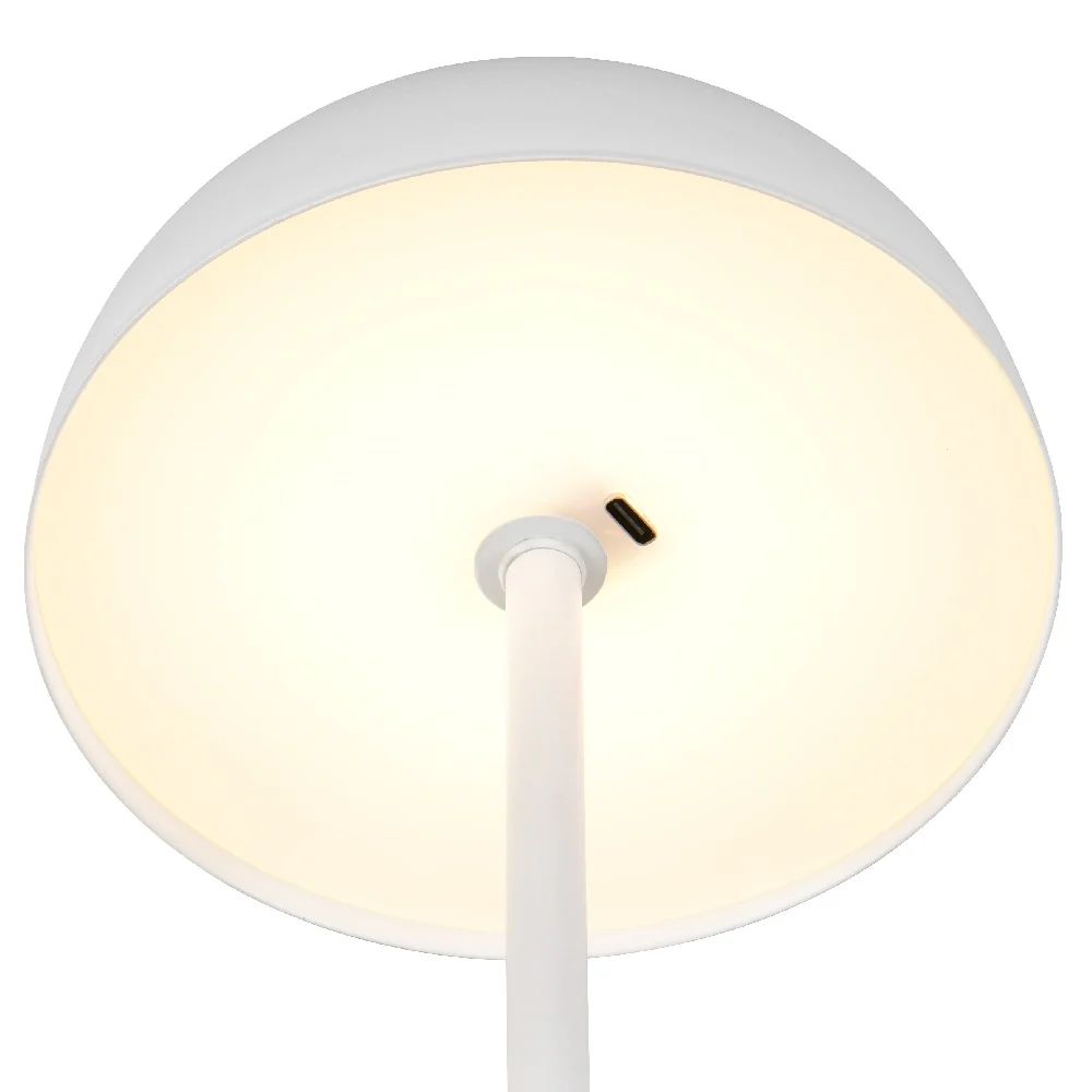 LED White Dome Shape USB Rechargeable Touch Table Lamp 21cm - Image 3