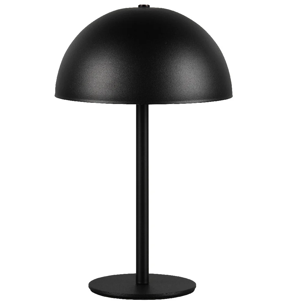 LED Black Dome Shape USB Rechargeable Touch Table Lamp 21cm