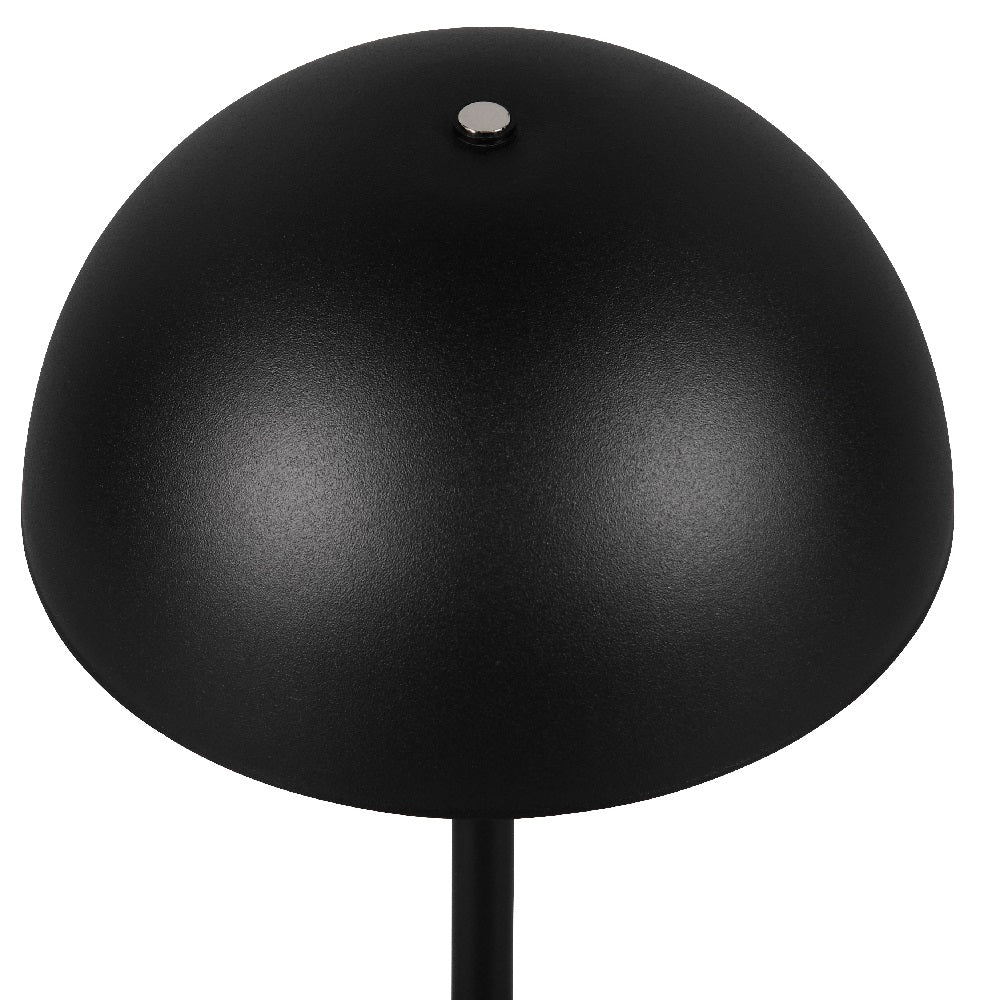 LED Black Dome Shape USB Rechargeable Touch Table Lamp 21cm - Image 2