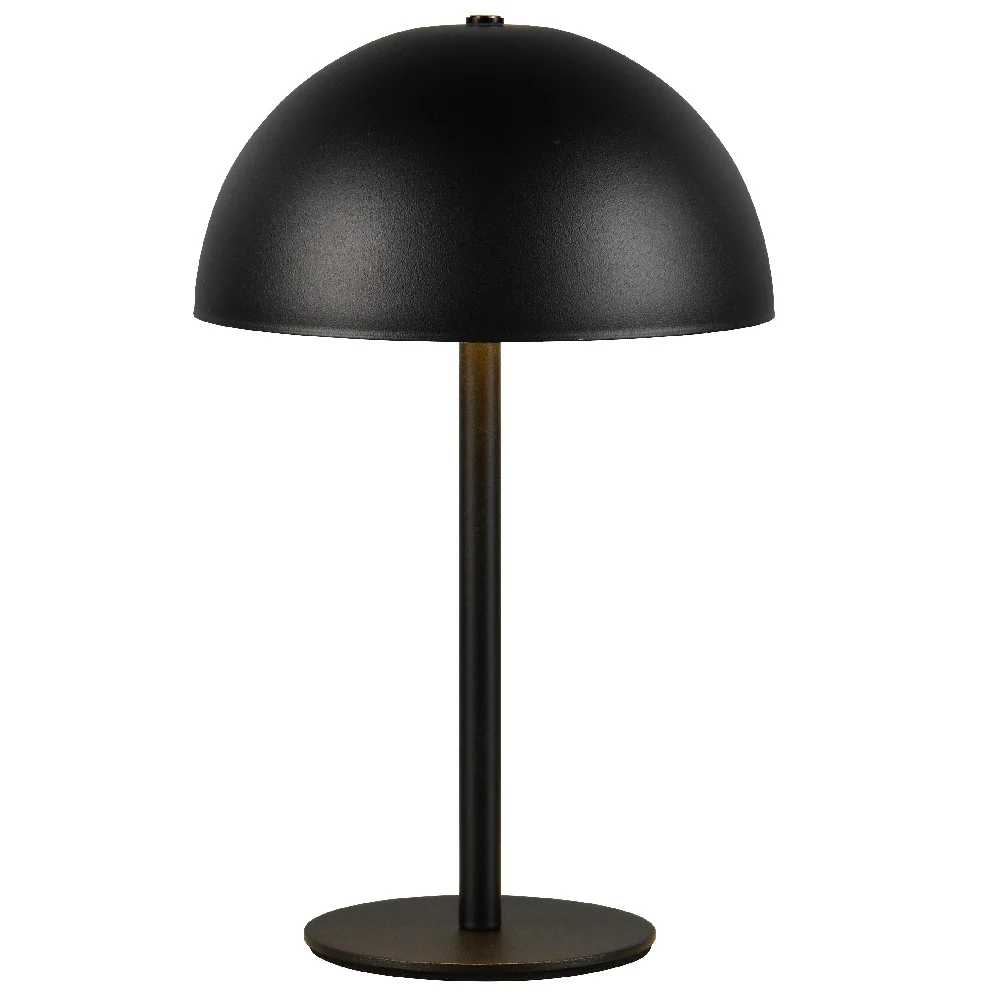 LED Black Dome Shape USB Rechargeable Touch Table Lamp 21cm - Image 4
