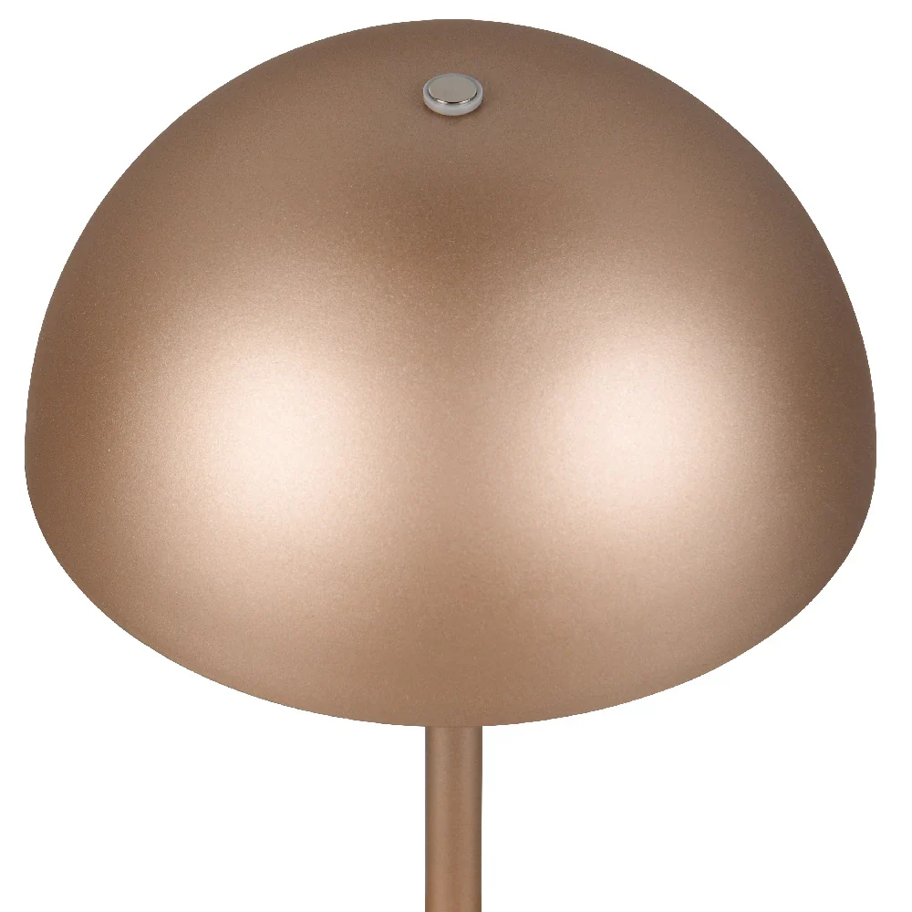 LED Copper Dome Shape USB Rechargeable Touch Table Lamp 21cm - Image 2