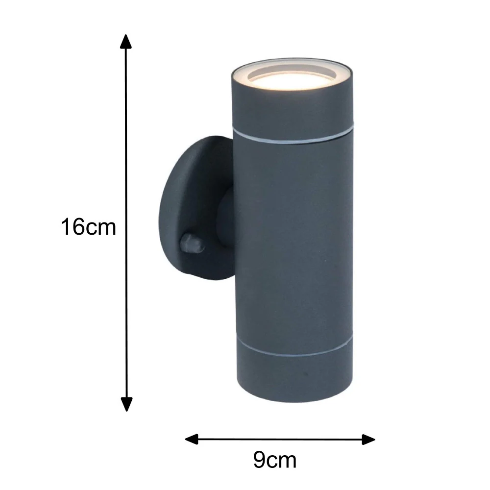 Britalia BR5510801424 Graphite Outdoor Modern Cylinder Up & Down Wall Light - Image 5