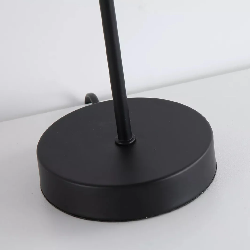Matt Black Modern Table Lamp with Smoked Glass Rod Shade 37.5cm - Image 3