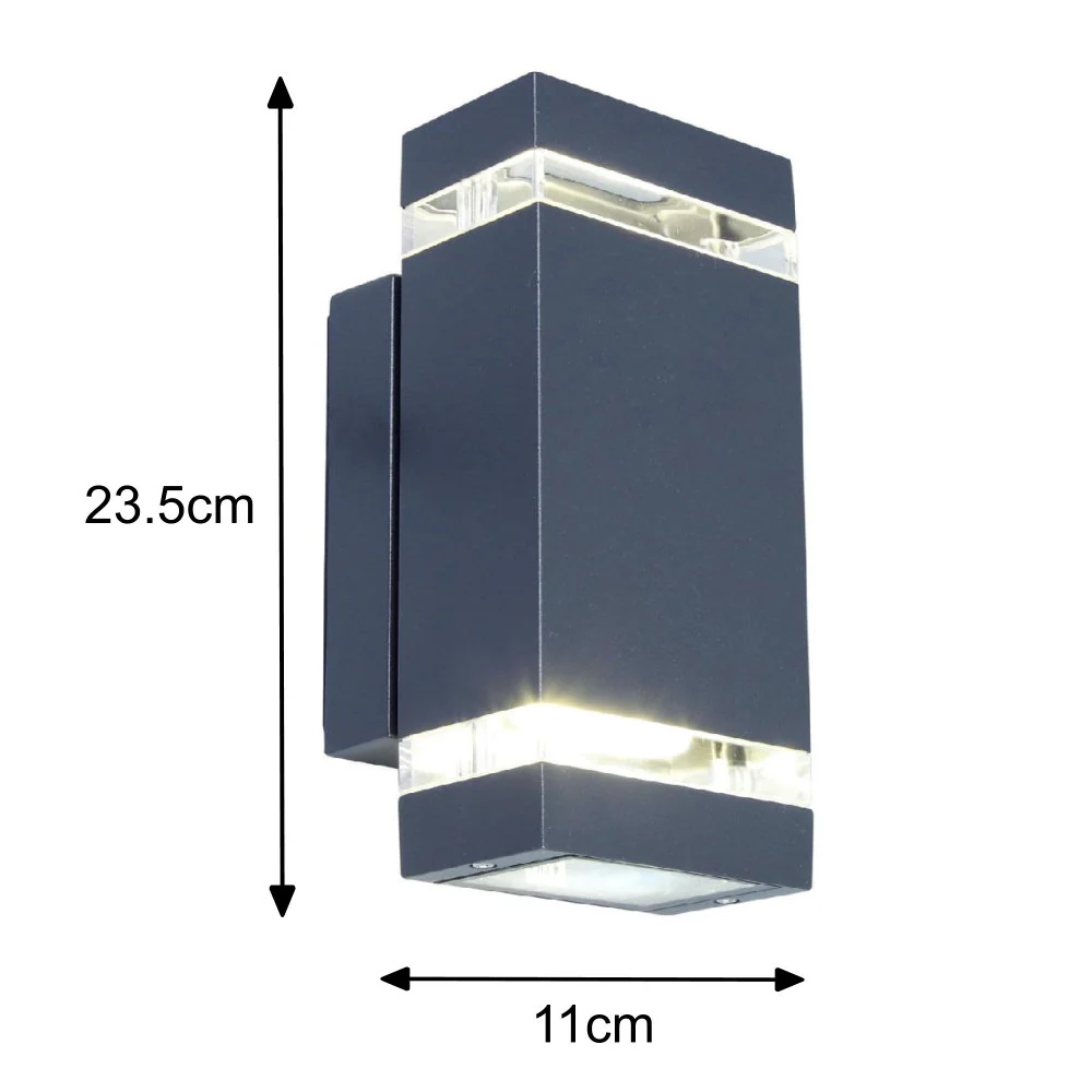 Britalia BR5605013118 LED Anthracite Outdoor Modern Rectangular Up & Down Wall Light - Image 5