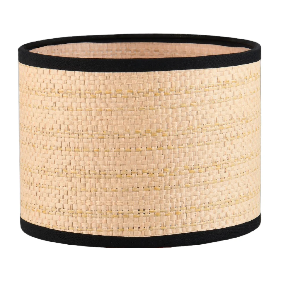 Terracotta Orange Modern Table Lamp with Natural Woven Shade and Black Trim 265mm - Image 2