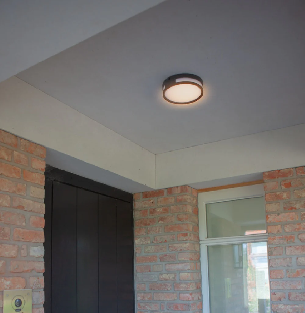 LED Anthracite Outdoor Modern Round Flush Wall & Ceiling Light IP44 - Image 2