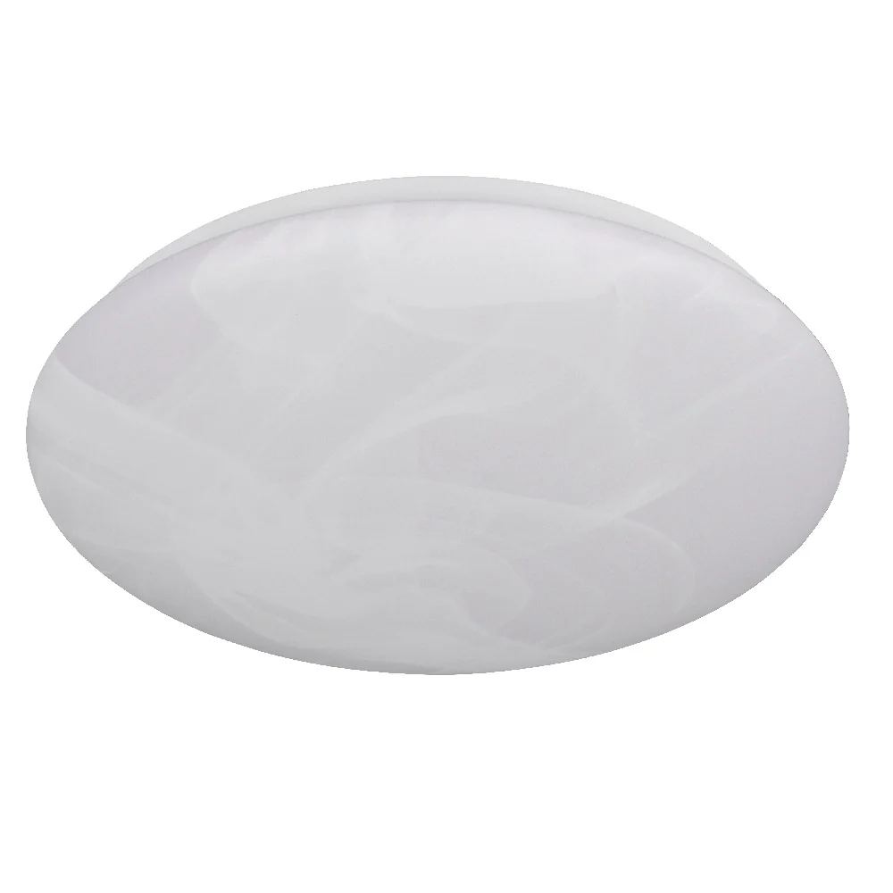LED White Alabaster Modern Round Flush Ceiling Light 28cm