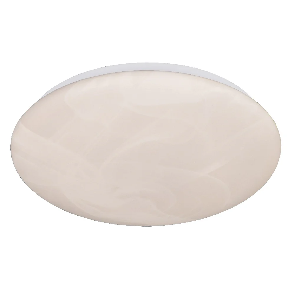 LED White Alabaster Modern Round Flush Ceiling Light 28cm - Image 3