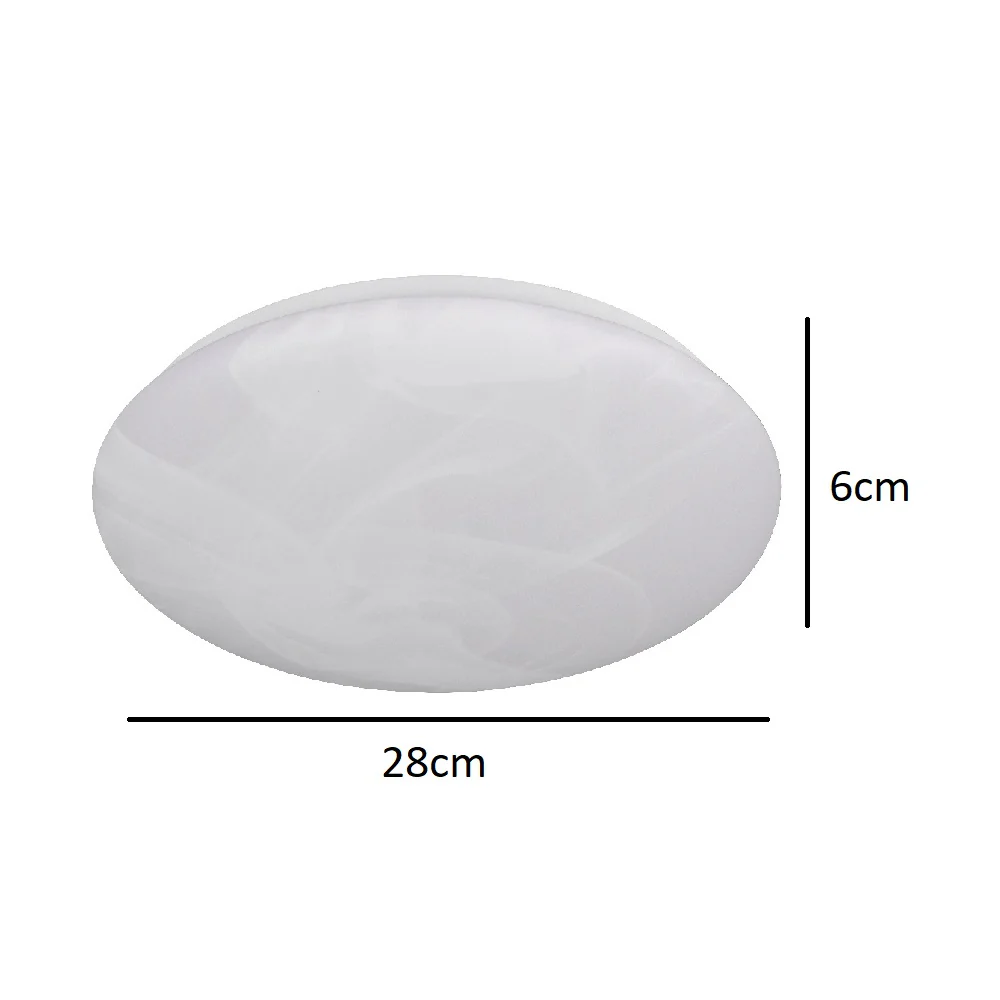 LED White Alabaster Modern Round Flush Ceiling Light 28cm - Image 5
