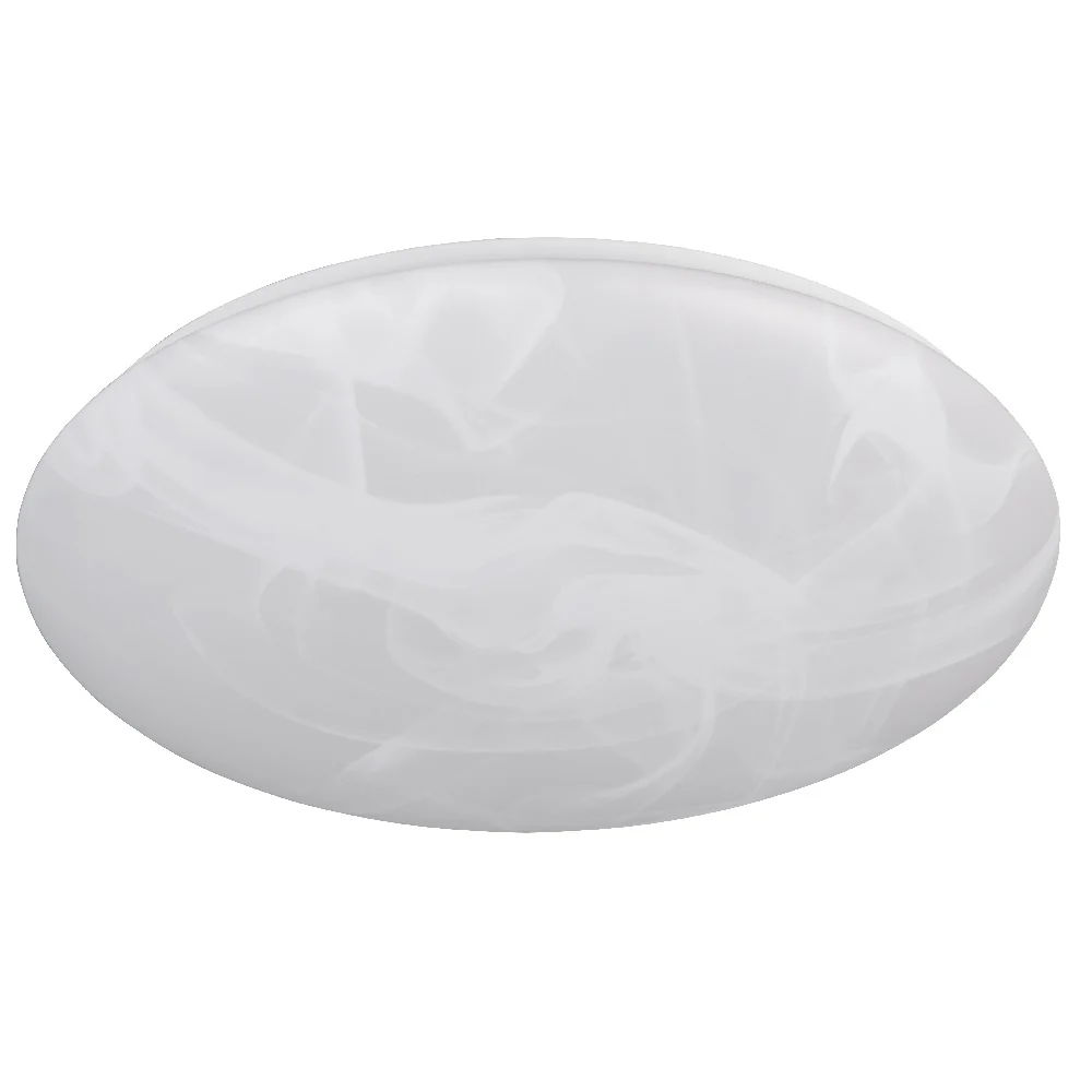 LED White Alabaster Modern Round Flush Ceiling Light 38cm