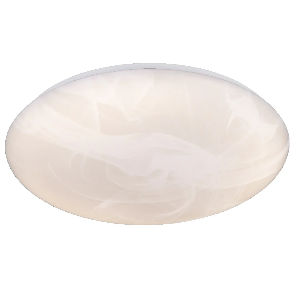 LED White Alabaster Modern Round Flush Ceiling Light 38cm - Image 3