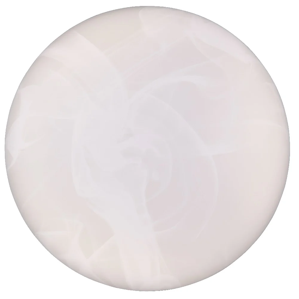 LED White Alabaster Modern Round Flush Ceiling Light 38cm - Image 4