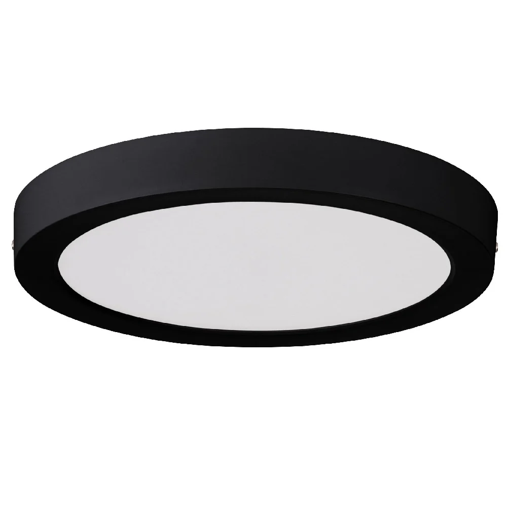 LED Black Round Flush Indoor Ceiling Light Warm White White 280mm