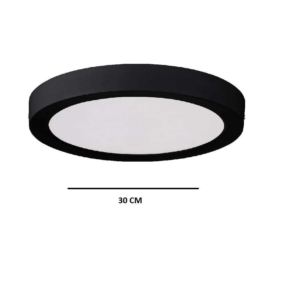 LED Black Round Flush Indoor Ceiling Light Warm White White 280mm - Image 2