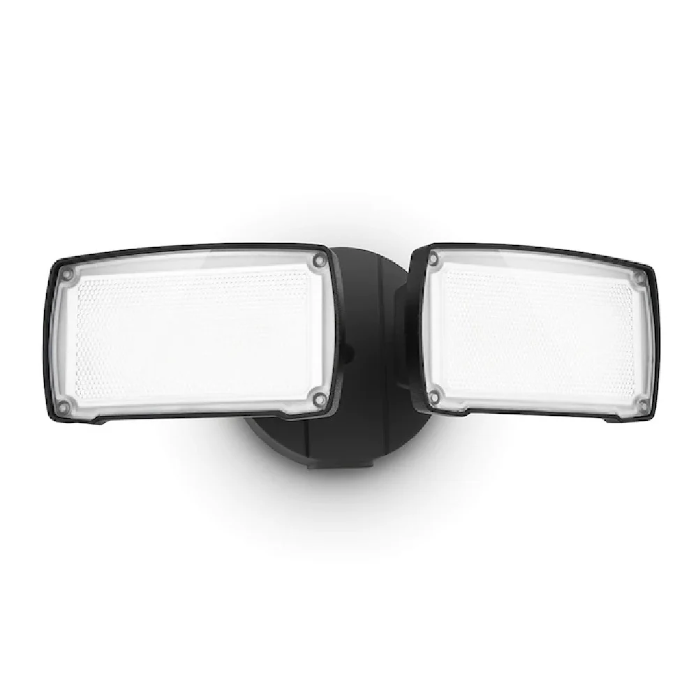 LED Matt Black Outdoor Double Head Flood Wall Light 2350lm 21W