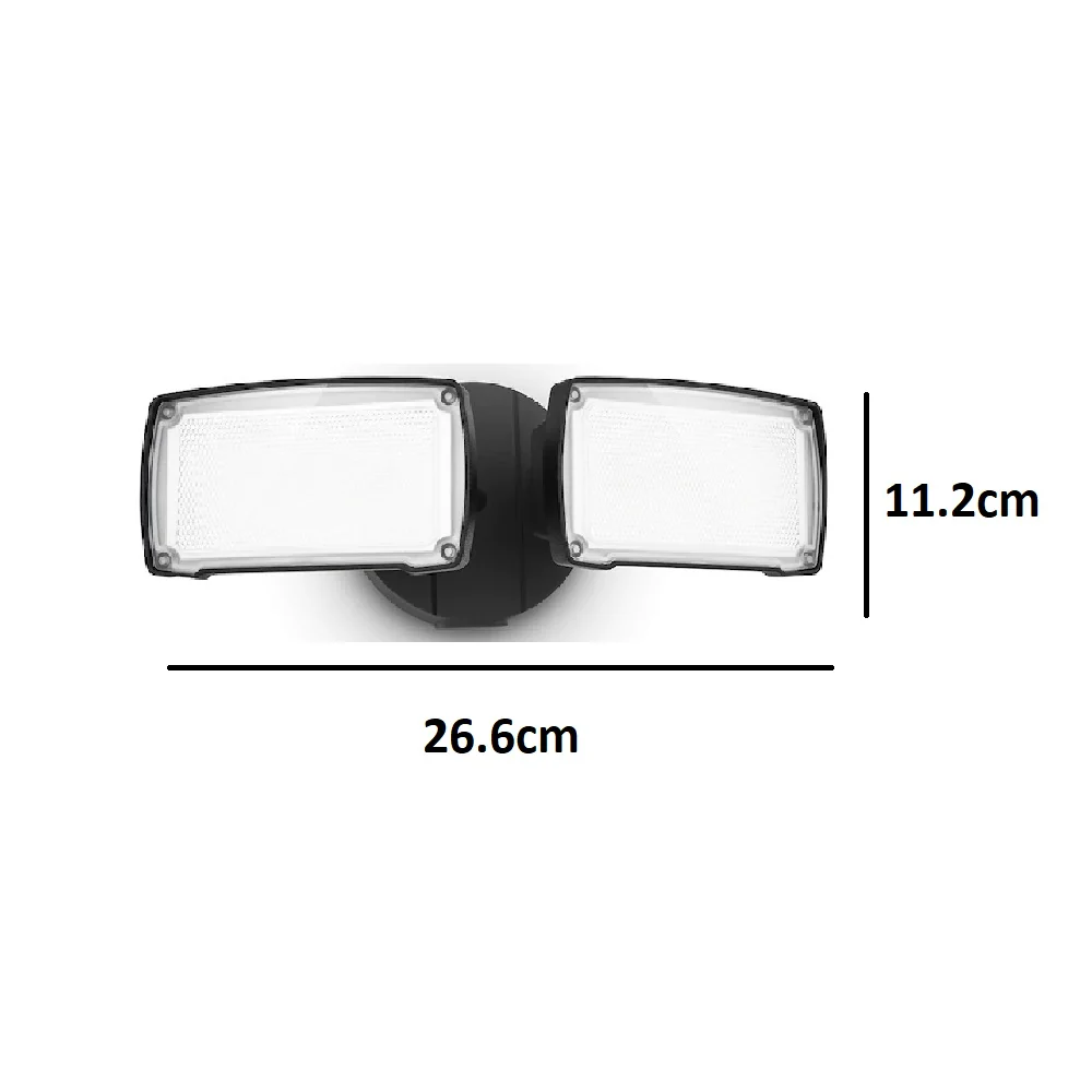LED Matt Black Outdoor Double Head Flood Wall Light 2350lm 21W - Image 5