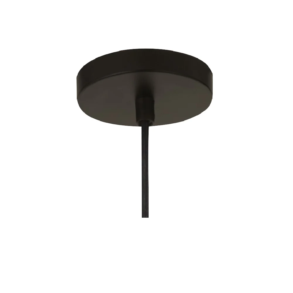 Matt Black Fabric Round Cable Flex Suspension Ceiling Rose Pendant - Image 3