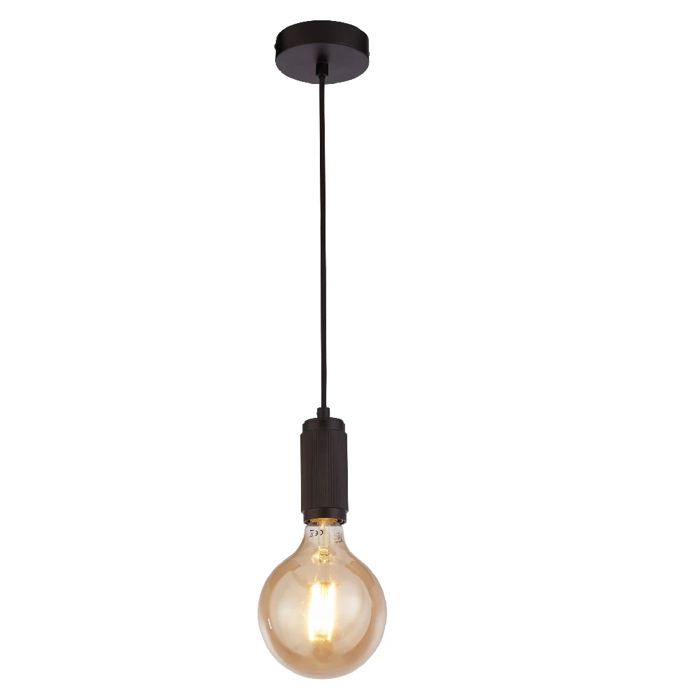 Matt Black Fabric Round Cable Flex Suspension Ceiling Rose Pendant - Image 4