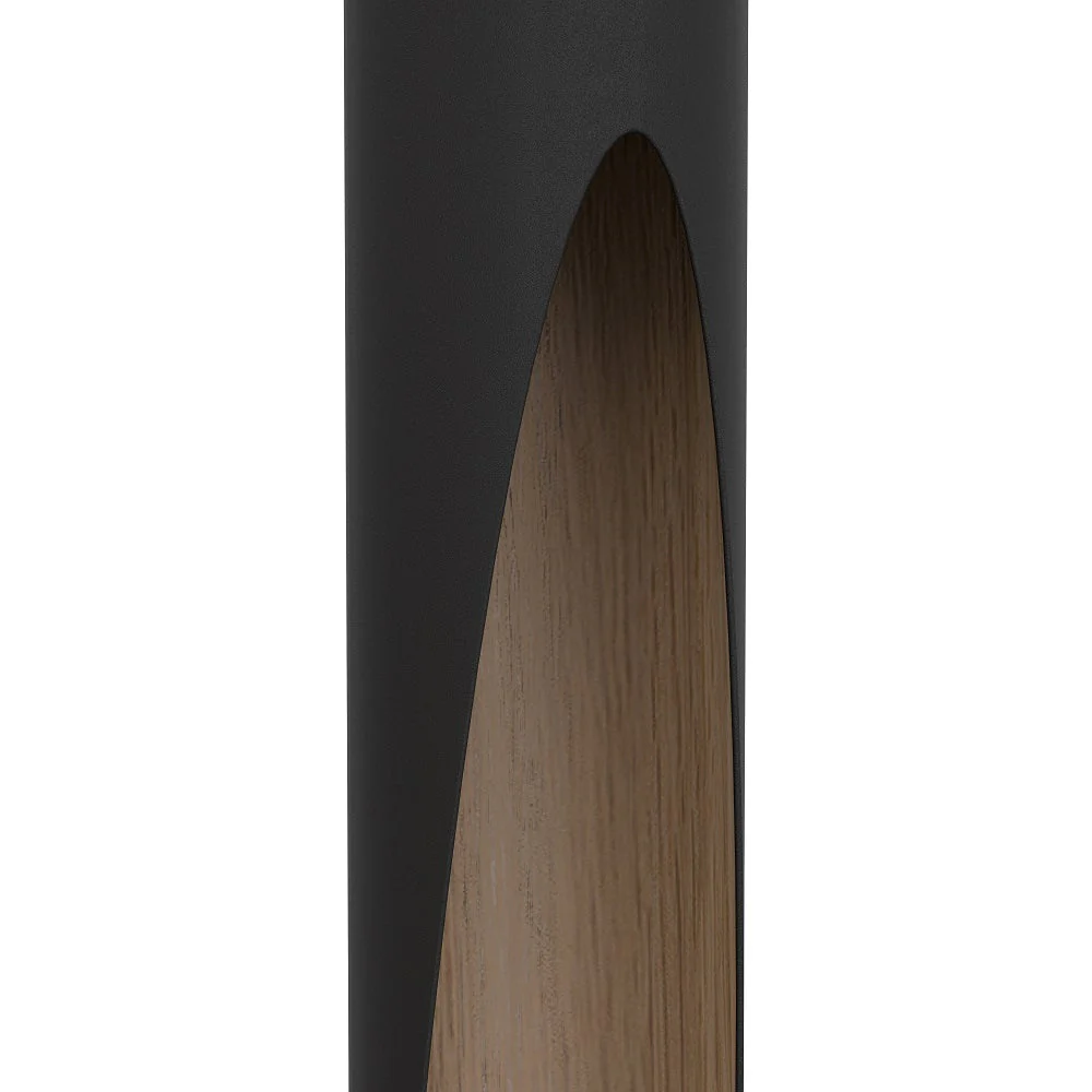 Britalia BR900874 Matt Black & Wood Effect Inner Vintage Metal Cylinder Pendant Light 6cm - Image 4