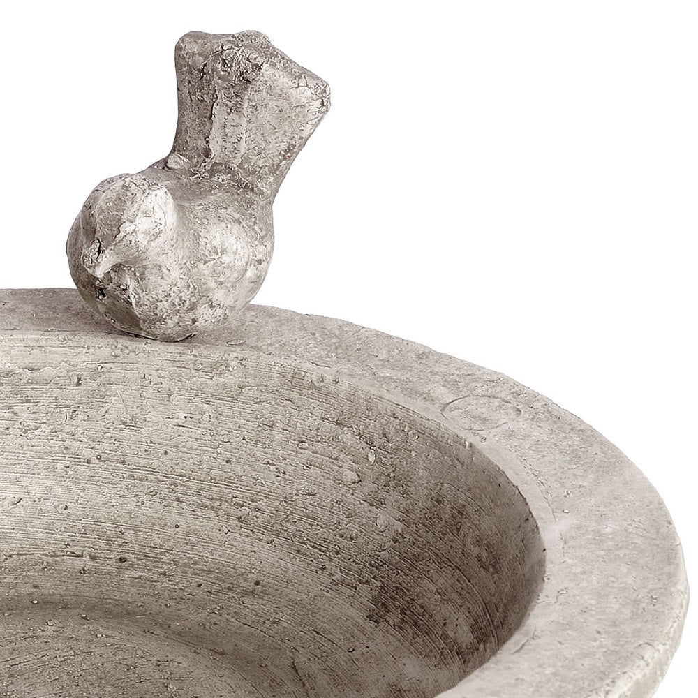 Britalia BR9030 White Wash Stone Textured Bird Bath Ornamental Garden Feature 24cm - Image 3