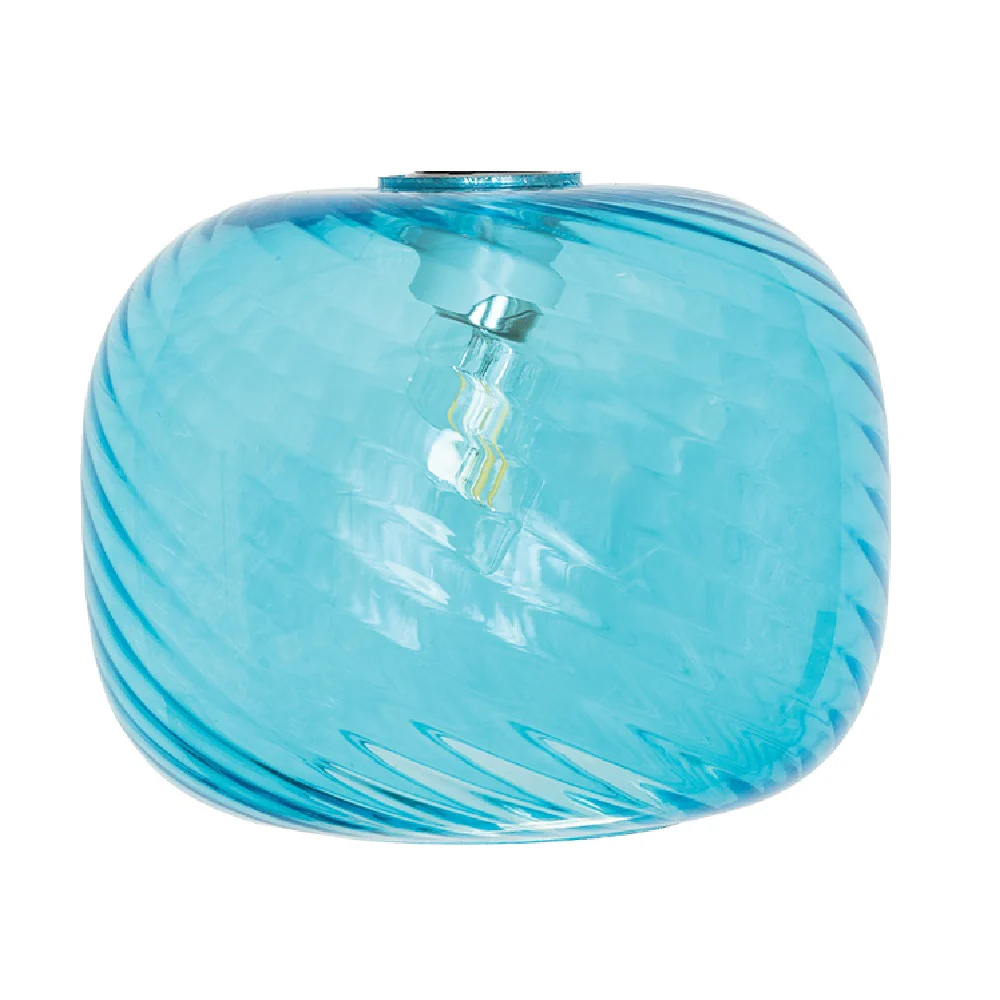 Blue Swirl Glass Modern Easy Fit Non Electric Pendant Shade 23cm - Image 2