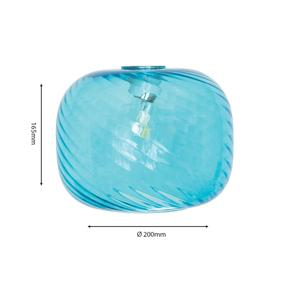 Blue Swirl Glass Modern Easy Fit Non Electric Pendant Shade 23cm - Image 3