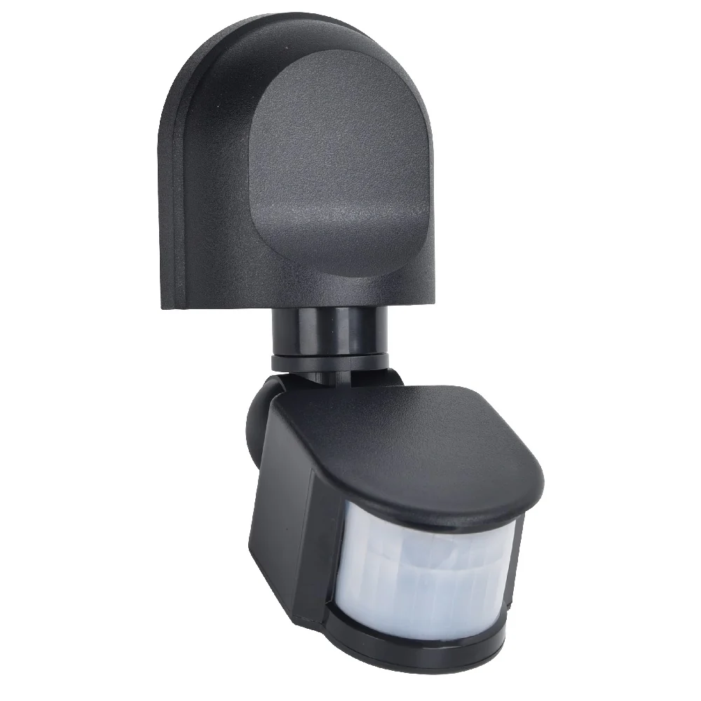 Black Modern 180 Degree Adjustable Pir Motion Sensor IP44
