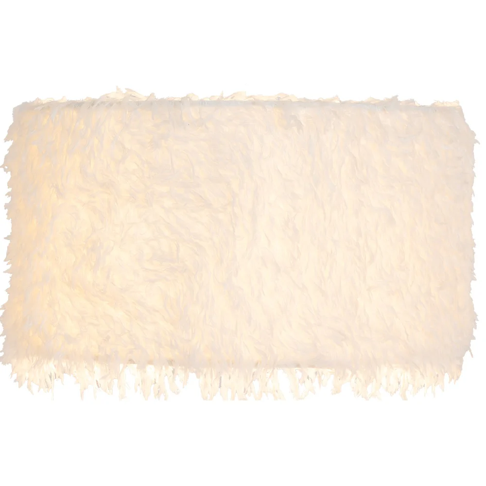 12" White Faux Feather Vintage Easy Fit Drum Lampshade 30cm - Image 2