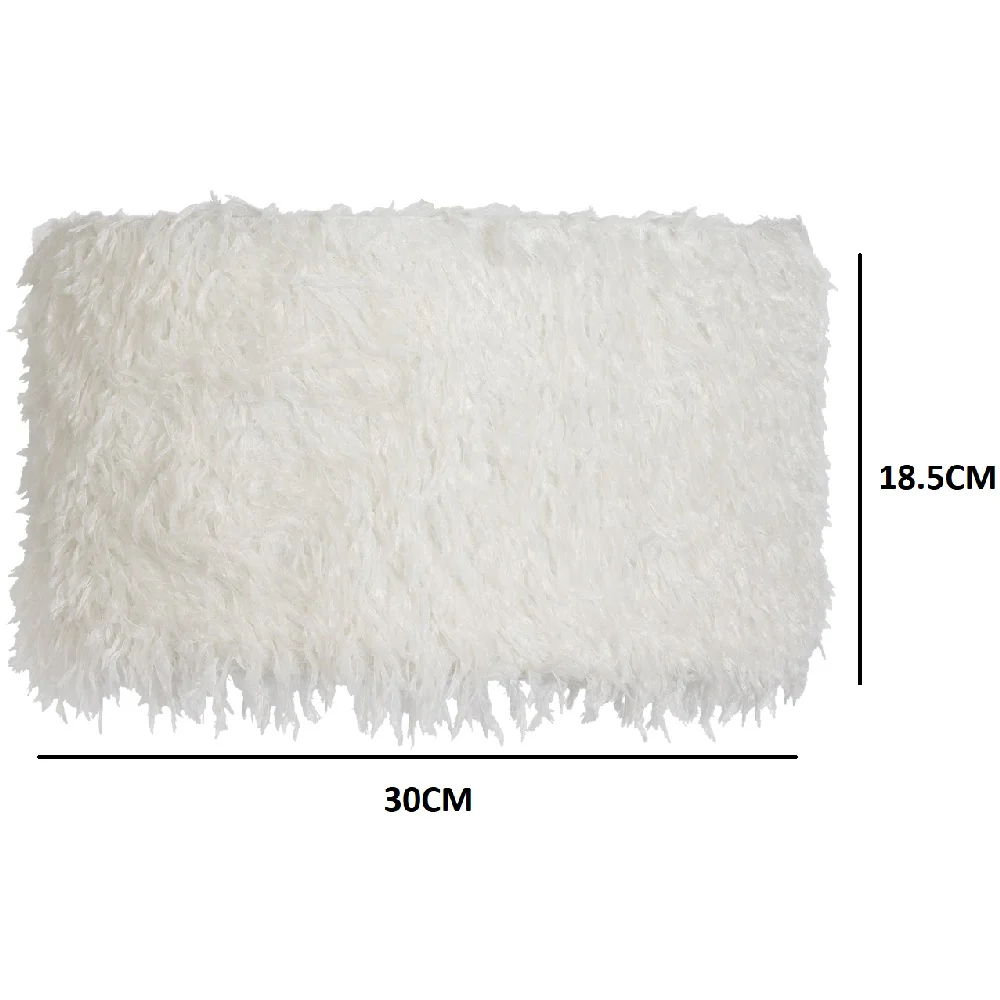 12" White Faux Feather Vintage Easy Fit Drum Lampshade 30cm - Image 3