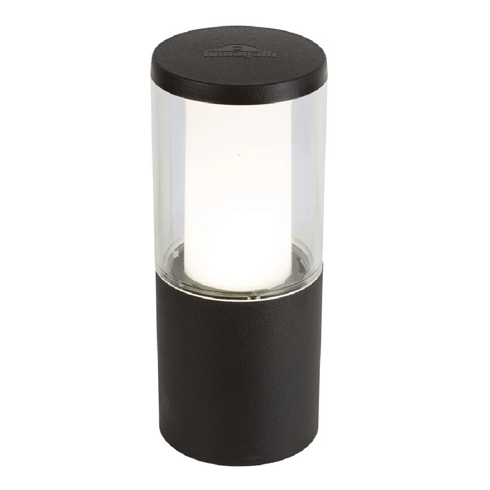 LED Black Outdoor Modern Round Pedestal Post Light 250mm | Coastal IP55