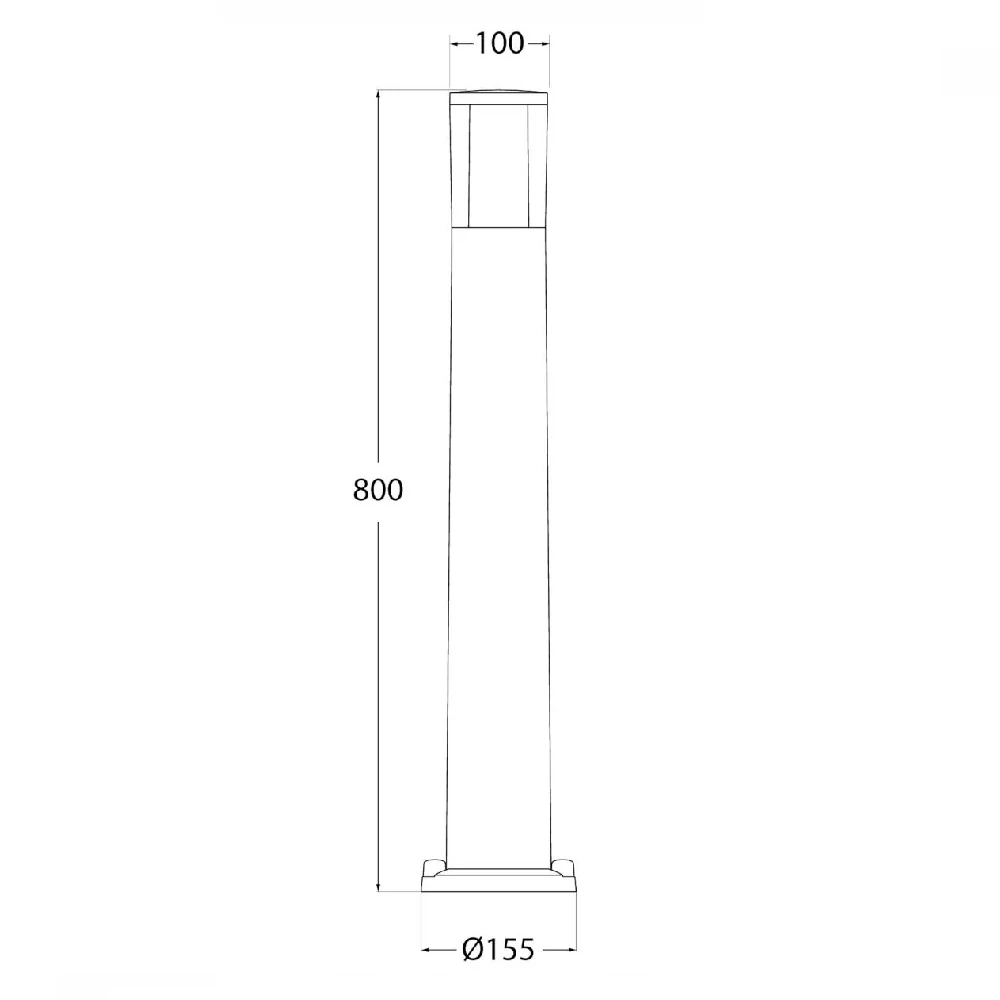 LED Black Outdoor Modern Round CCT Post Light 800mm | Coastal IP55 - Image 3