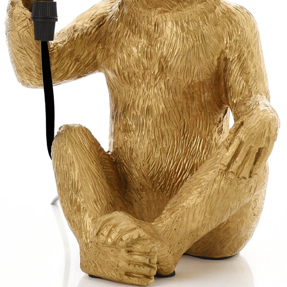 Britalia BRHE1902 Gold Sitting Monkey Sculpture Vintage Table Desk Lamp 24cm - Image 4