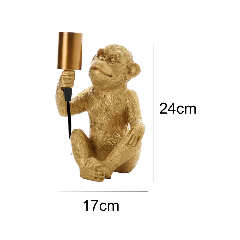 Britalia BRHE1902 Gold Sitting Monkey Sculpture Vintage Table Desk Lamp 24cm - Image 5