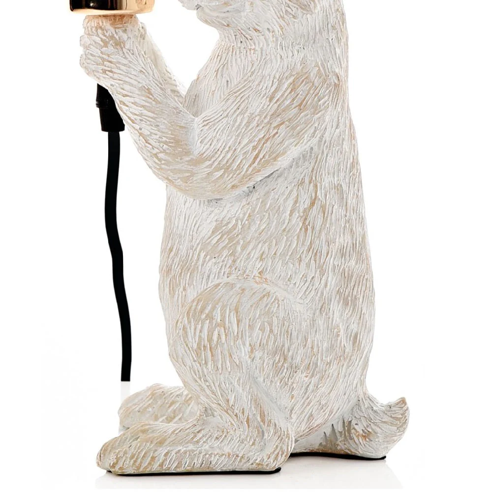 Britalia BRHE1904 White Standing Rabbit Hare Sculpture Vintage Table Desk Lamp 35cm - Image 3