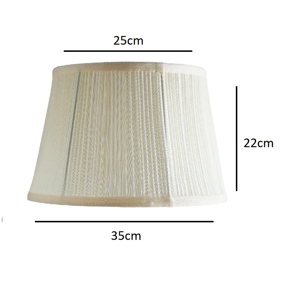 Cream Faux Silk Vintage Mushroom Pleated Tapered Lampshade 35cm - Image 3