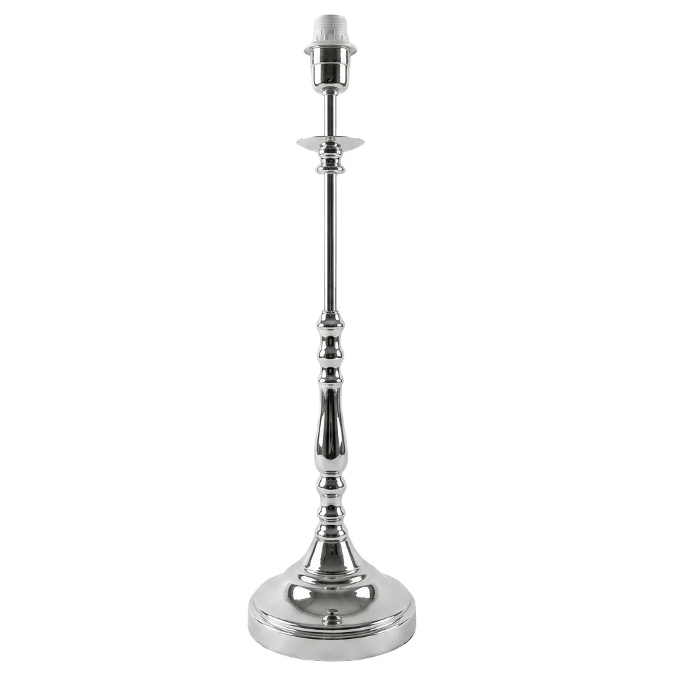 Polished Chrome Vintage Candlestick Table Lamp 46cm - Base Only