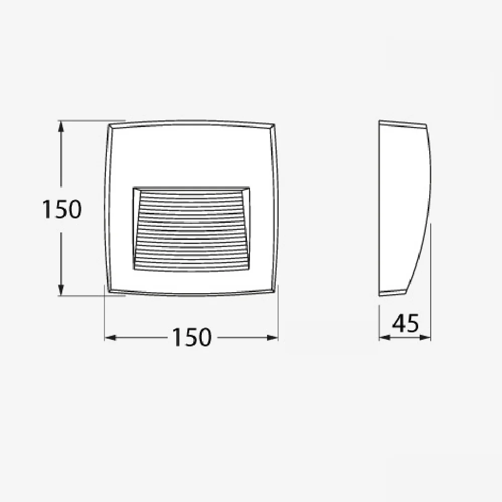 LED CCT Black Outdoor Modern Square Flush Wall Brick Light 15cm | Coastal IP55 - Image 4