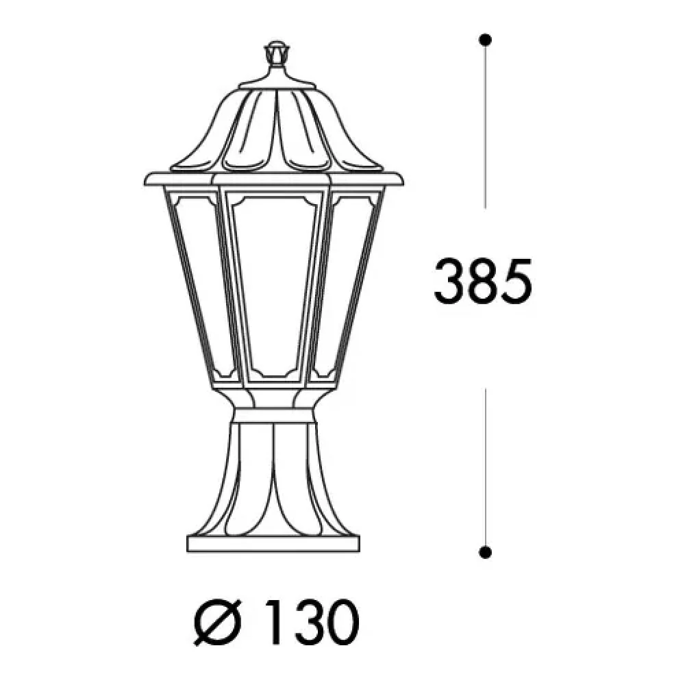BRMIKROLOT-ANNA Black Outdoor Traditional Lantern Pedestal Post Light 39cm Coastal IP55 - Image 4