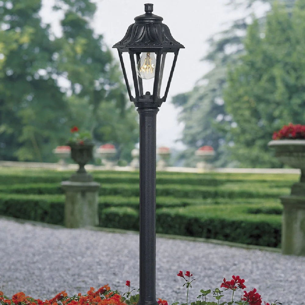 BRMIZAR-ANNA Black Outdoor Traditional Lantern Post Light 110cm Coastal IP55 - Image 2