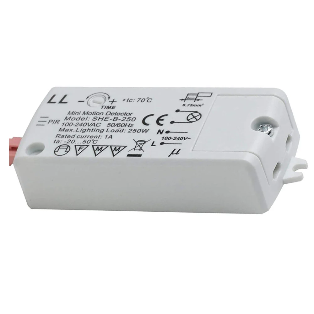 Britalia BRPIRSENTIM-BK Black Round Fascia PIR Sensor Switch 240V Adjustable Time - Image 4