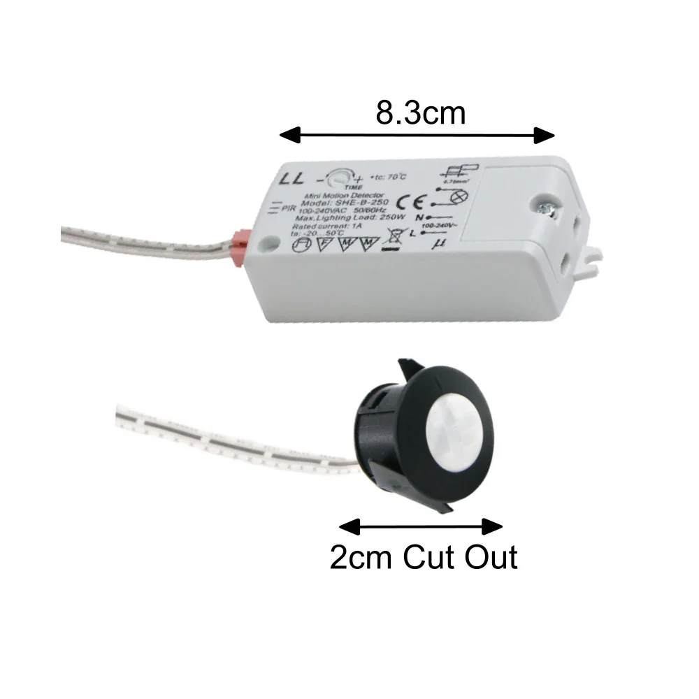 Britalia BRPIRSENTIM-WH White Round Fascia PIR Sensor Switch 240V Adjustable Time - Image 6