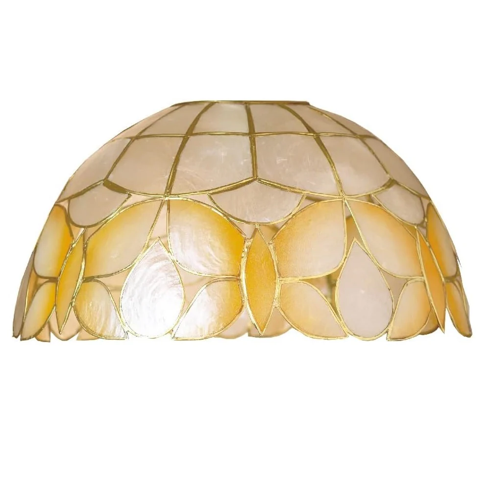 Champagne Capiz Shell Wild Butterfly Vintage Easy Fit Dome Pendant Shade 33cm - Image 2