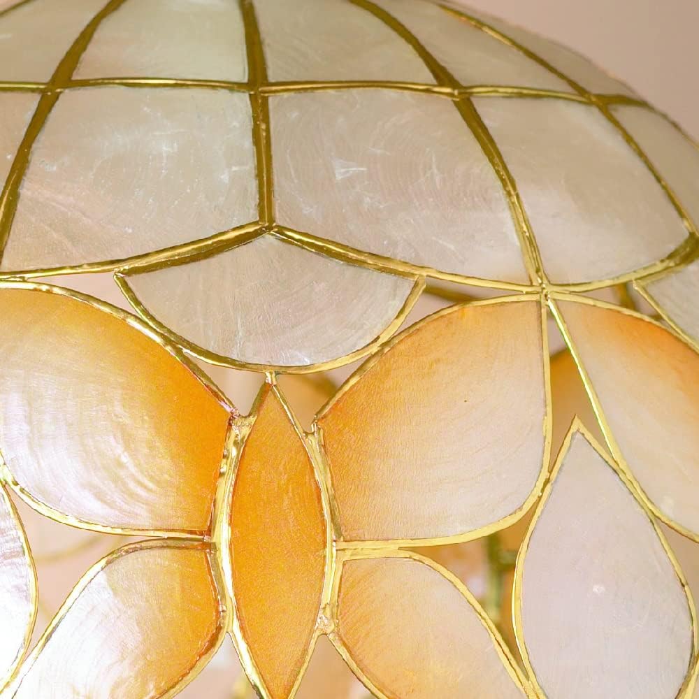 Champagne Capiz Shell Wild Butterfly Vintage Easy Fit Dome Pendant Shade 33cm - Image 3