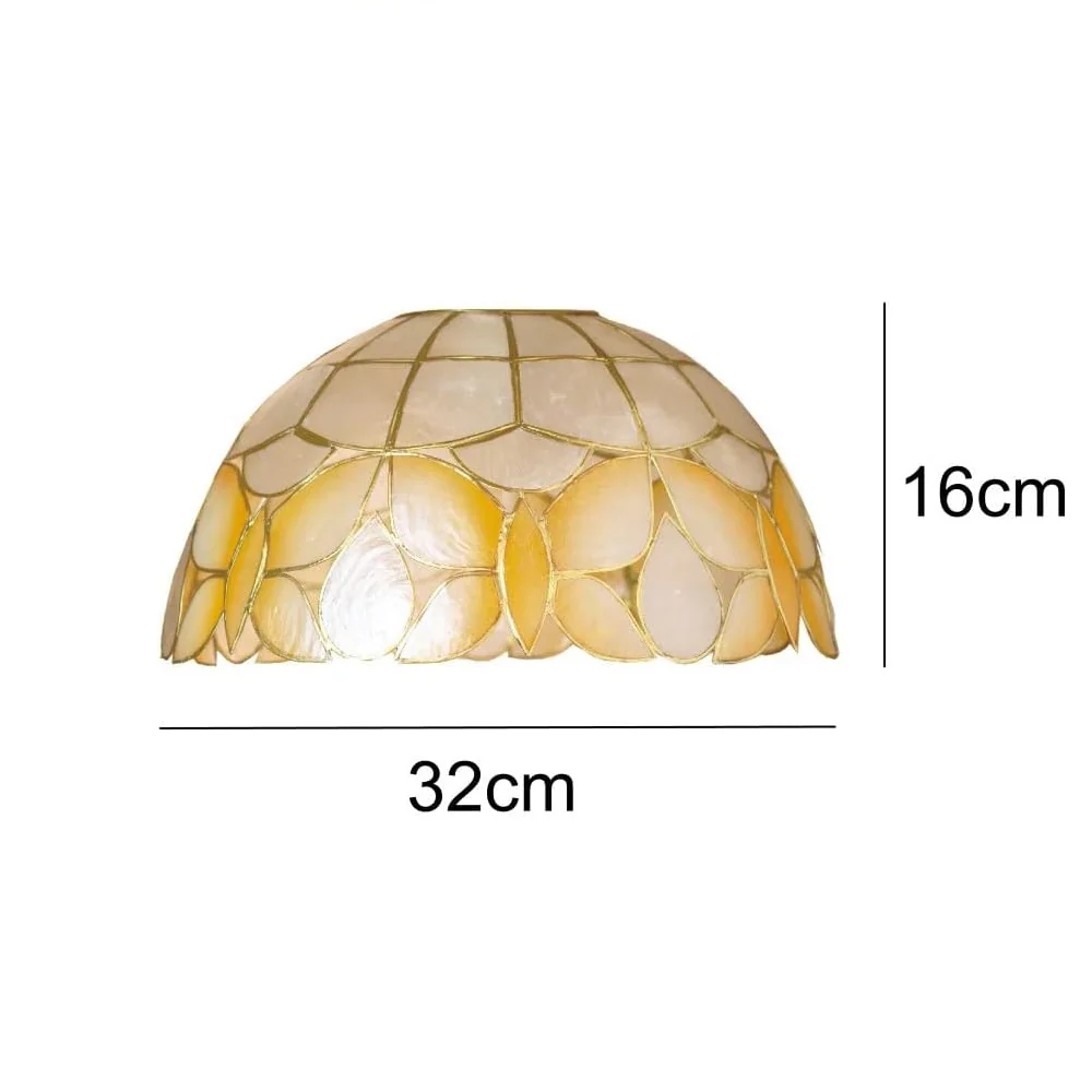 Champagne Capiz Shell Wild Butterfly Vintage Easy Fit Dome Pendant Shade 33cm - Image 4