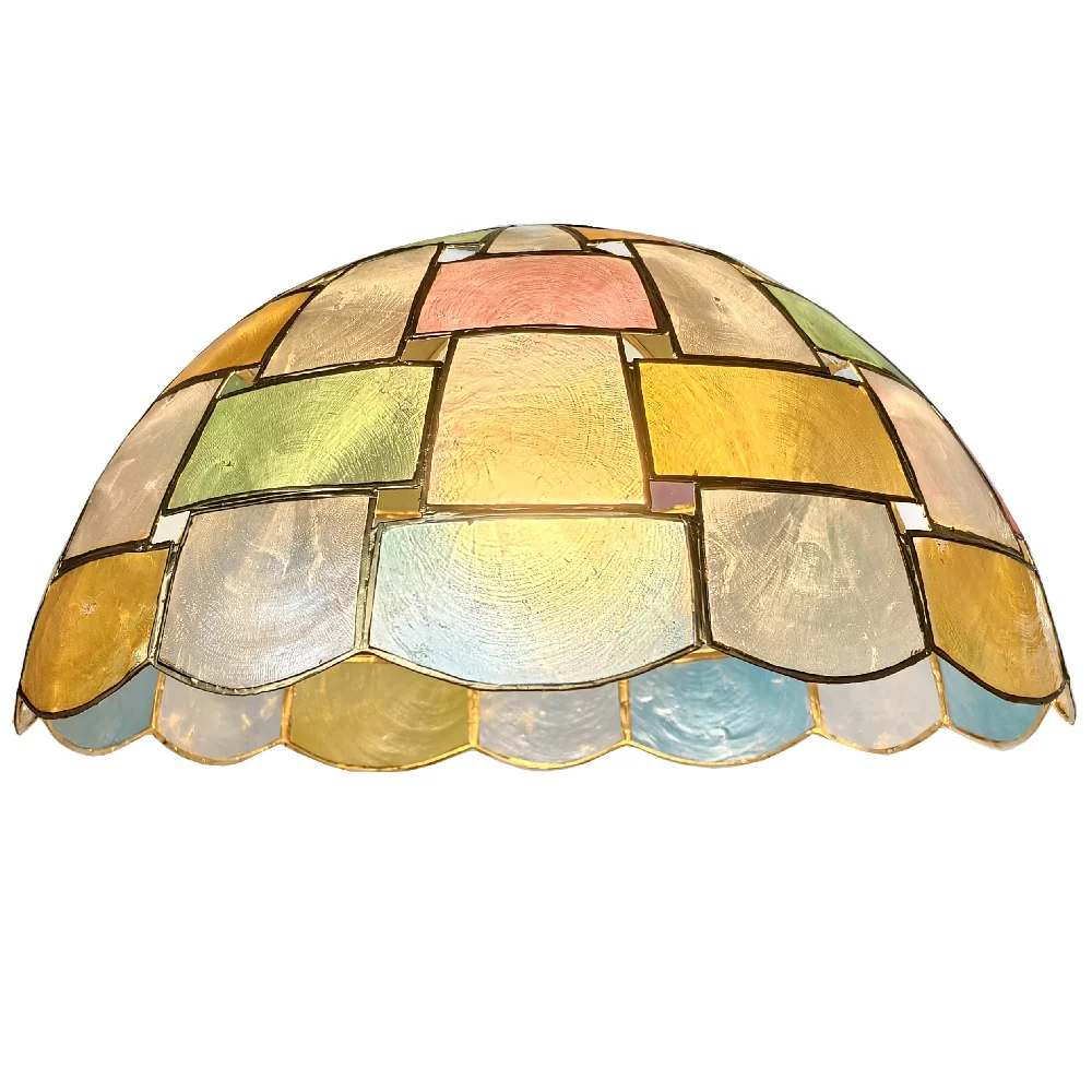 Multicoloured Capiz Shell Vintage Retro Easy Fit Pendant Shade 30cm