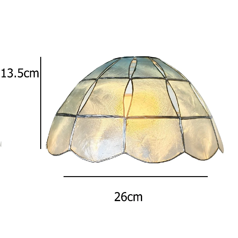 Blue Natural Opaque Capiz Shell Art Deco Vintage Easy Fit Dome Pendant Shade 26cm - Image 4